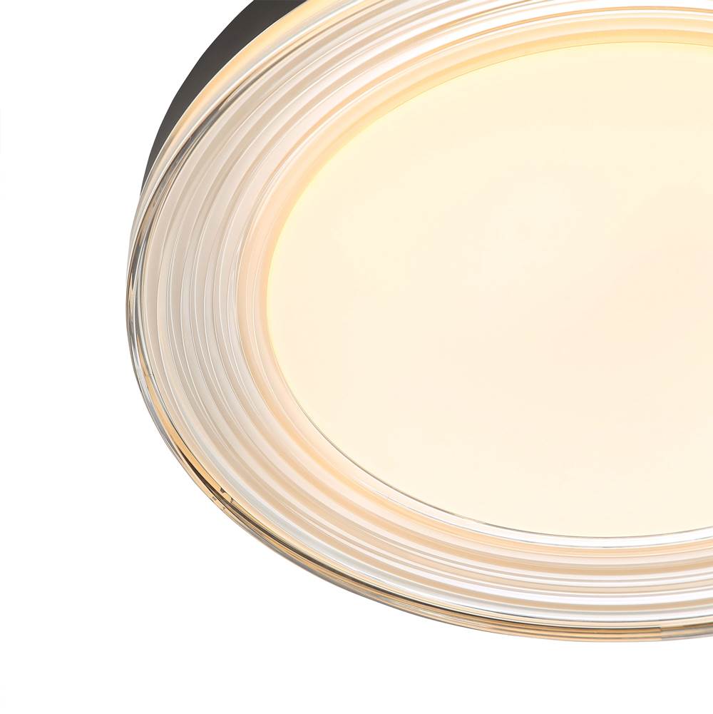 Golden Lighting 9518-20 SNB-SMK Sand Black Wry Lighting Ondulada Integrated Led 20in Flush Mount In Sand Black And Smoky Acrylic Image 4