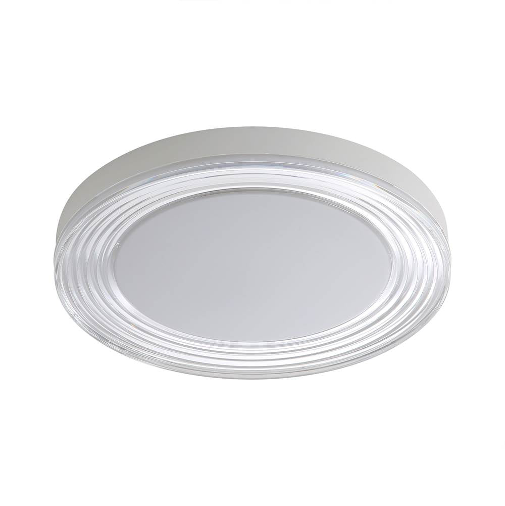 Golden Lighting Ondulada Wry Lighting Ondulada Integrated Led 20in Flush Mount In Sand Black And Clear Glass