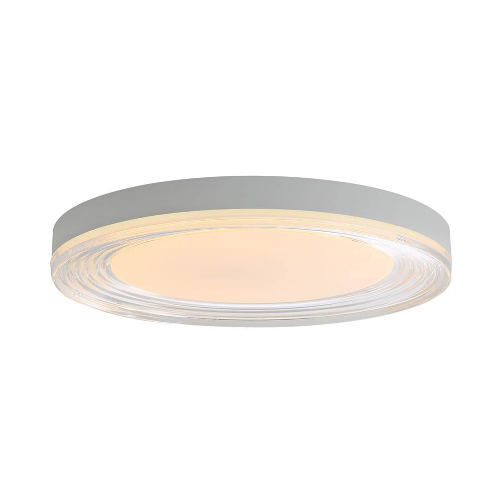 Golden Lighting 9518-20 SNW-CLR Sand White Wry Lighting Ondulada Integrated Led 20in Flush Mount In Sand White And Clear Glass Image 5