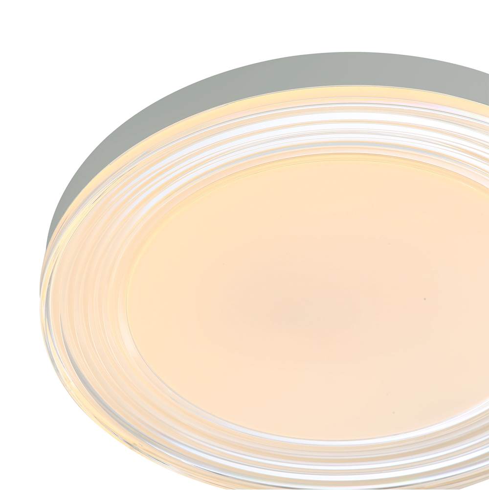 Golden Lighting 9518-20 SNW-CLR Sand White Wry Lighting Ondulada Integrated Led 20in Flush Mount In Sand White And Clear Glass Image 4