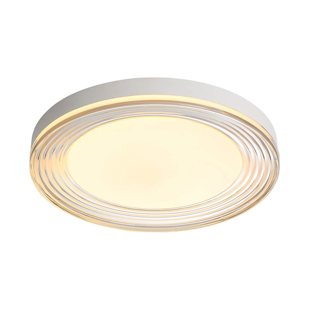 Golden Lighting Ondulada Wry Lighting Ondulada Integrated Led 20in Flush Mount In Sand Black And Smoky Acrylic