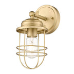 Golden Lighting 9808-1W BCB Brushed Champagne Brass Golden Lighting Seaport 1-light Wall Sconce In Brushed Champagne Brass Image 1