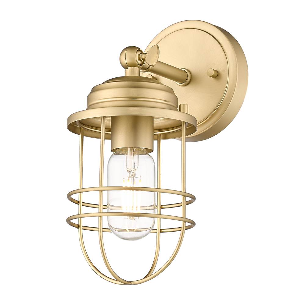 Golden Lighting 9808-1W BCB Brushed Champagne Brass Golden Lighting Seaport 1-light Wall Sconce In Brushed Champagne Brass Image 1