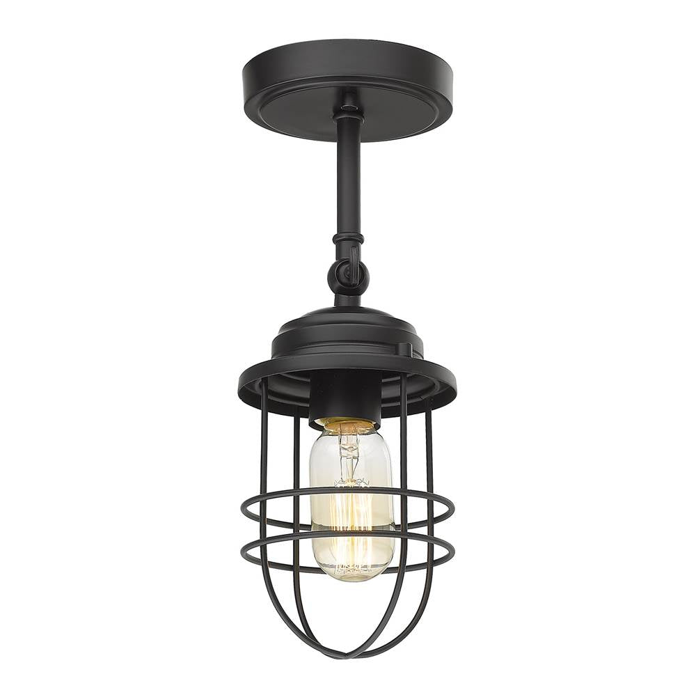 Golden Lighting 9808-1W BLK Matte Black Golden Lighting Seaport 1-light Wall Sconce In Matte Black Image 2