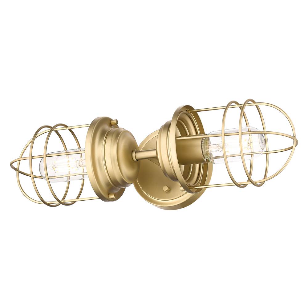 Golden Lighting 9808-2W BCB Brushed Champagne Brass Golden Lighting Seaport 2-light Vanity In Brushed Champagne Brass Image 1