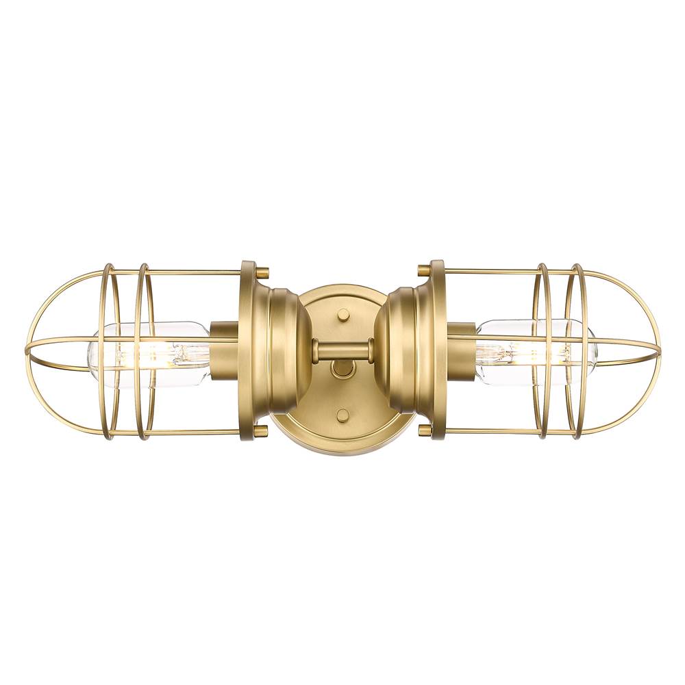 Golden Lighting Seaport Golden Lighting Seaport 2-light Vanity In Brushed Champagne Brass