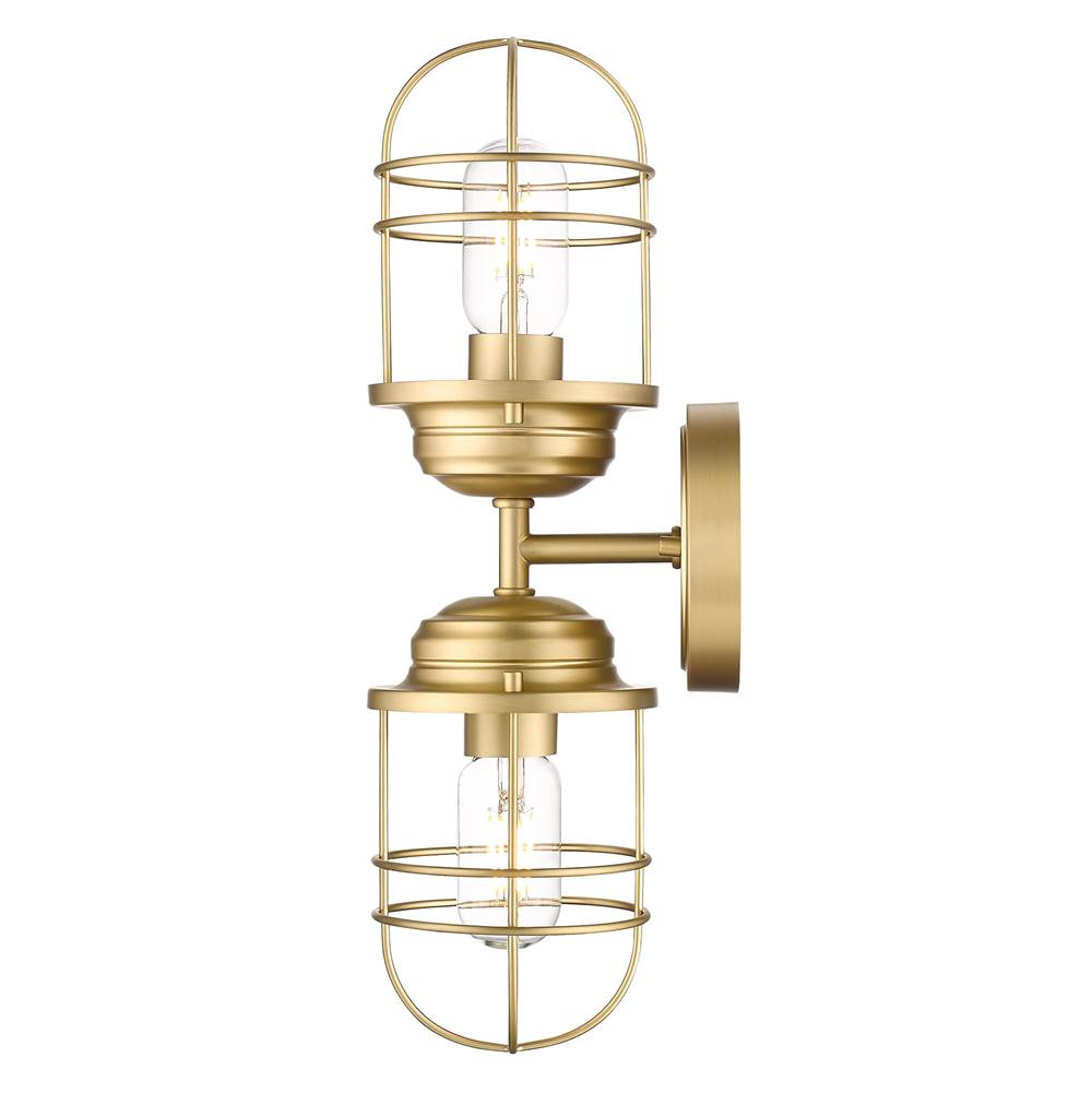 Golden Lighting 9808-2W BCB Brushed Champagne Brass Golden Lighting Seaport 2-light Vanity In Brushed Champagne Brass Image 4