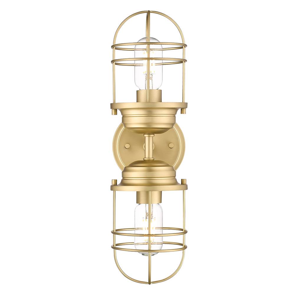 Golden Lighting 9808-2W BCB Brushed Champagne Brass Golden Lighting Seaport 2-light Vanity In Brushed Champagne Brass Image 3