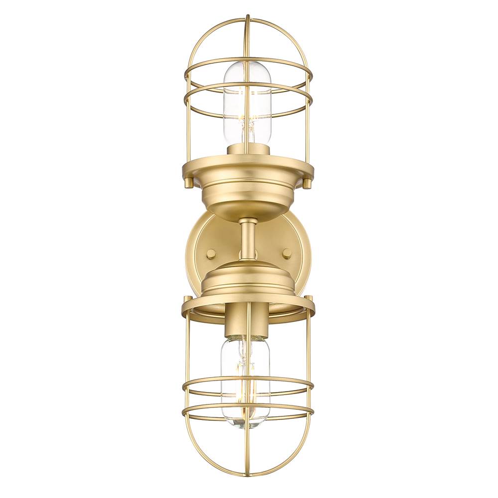 Golden Lighting 9808-2W BCB Brushed Champagne Brass Golden Lighting Seaport 2-light Vanity In Brushed Champagne Brass Image 2