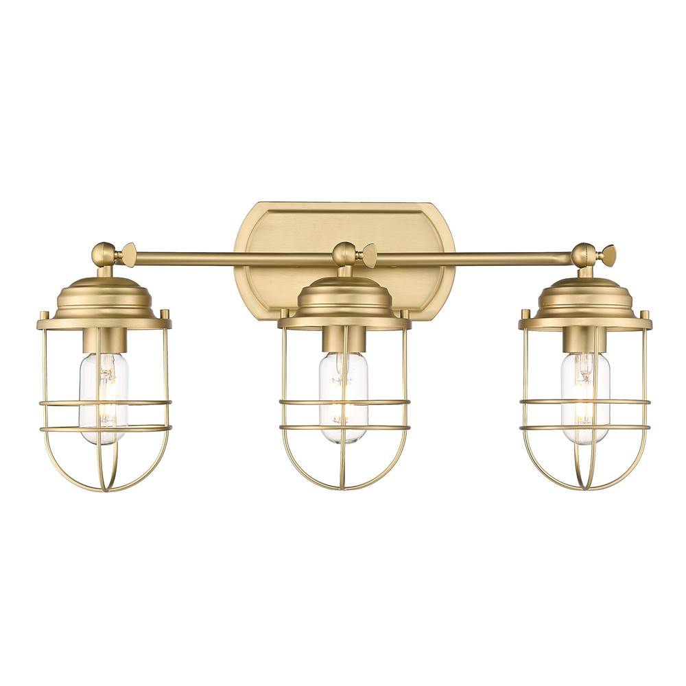 Golden Lighting Seaport Golden Lighting Seaport 3-light Vanity In Brushed Champagne Brass