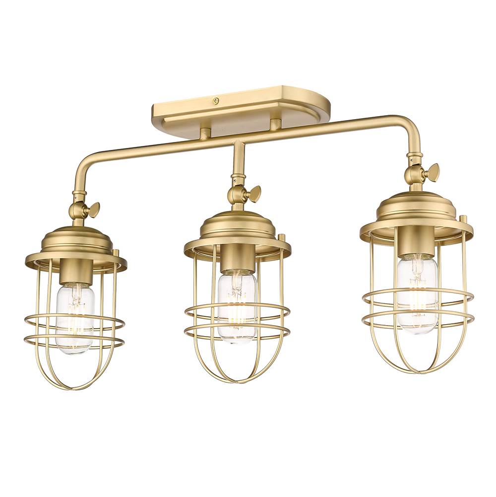Golden Lighting 9808-BA3 BCB Brushed Champagne Brass Golden Lighting Seaport 3-light Vanity In Brushed Champagne Brass Image 3