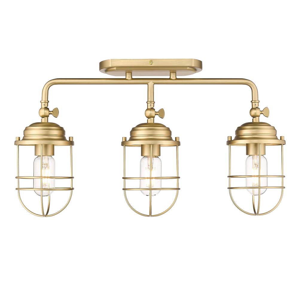 Golden Lighting 9808-BA3 BCB Brushed Champagne Brass Golden Lighting Seaport 3-light Vanity In Brushed Champagne Brass Image 2