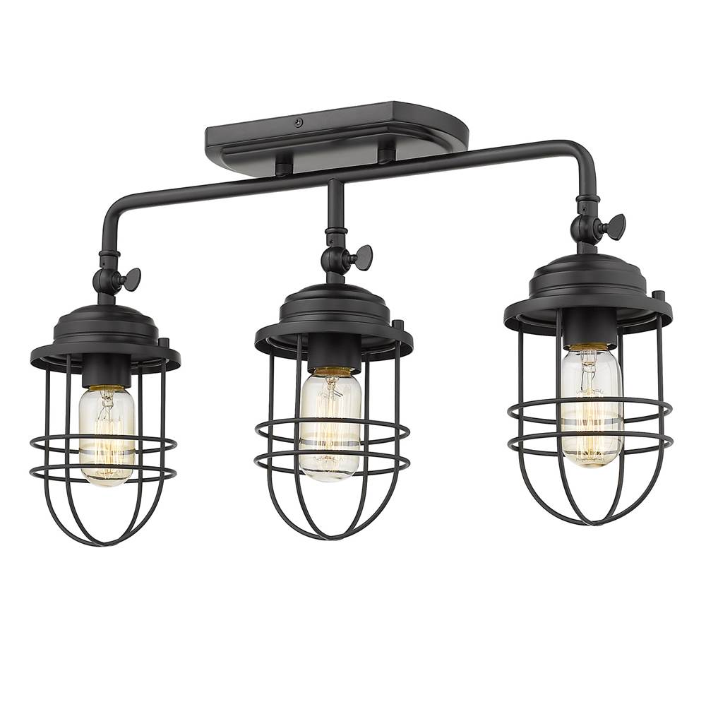 Golden Lighting 9808-BA3 BLK Matte Black Golden Lighting Seaport 3-light Vanity In Matte Black Image 3