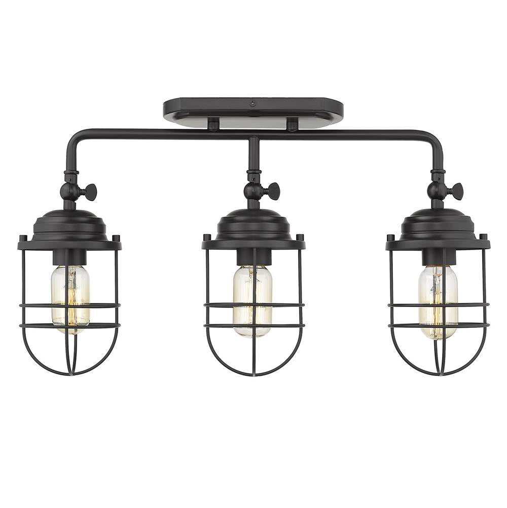 Golden Lighting 9808-BA3 BLK Matte Black Golden Lighting Seaport 3-light Vanity In Matte Black Image 2