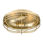 Golden Lighting 9808-FM BCB Brushed Champagne Brass Golden Lighting Seaport 2-light Flush Mount In Brushed Champagne Brass Image 2