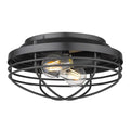 Golden Lighting 9808-FM BLK Matte Black Golden Lighting Seaport 2-light Flush Mount In Matte Black Image 1