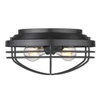 Golden Lighting Seaport Golden Lighting Seaport 2-light Flush Mount In Brushed Champagne Brass