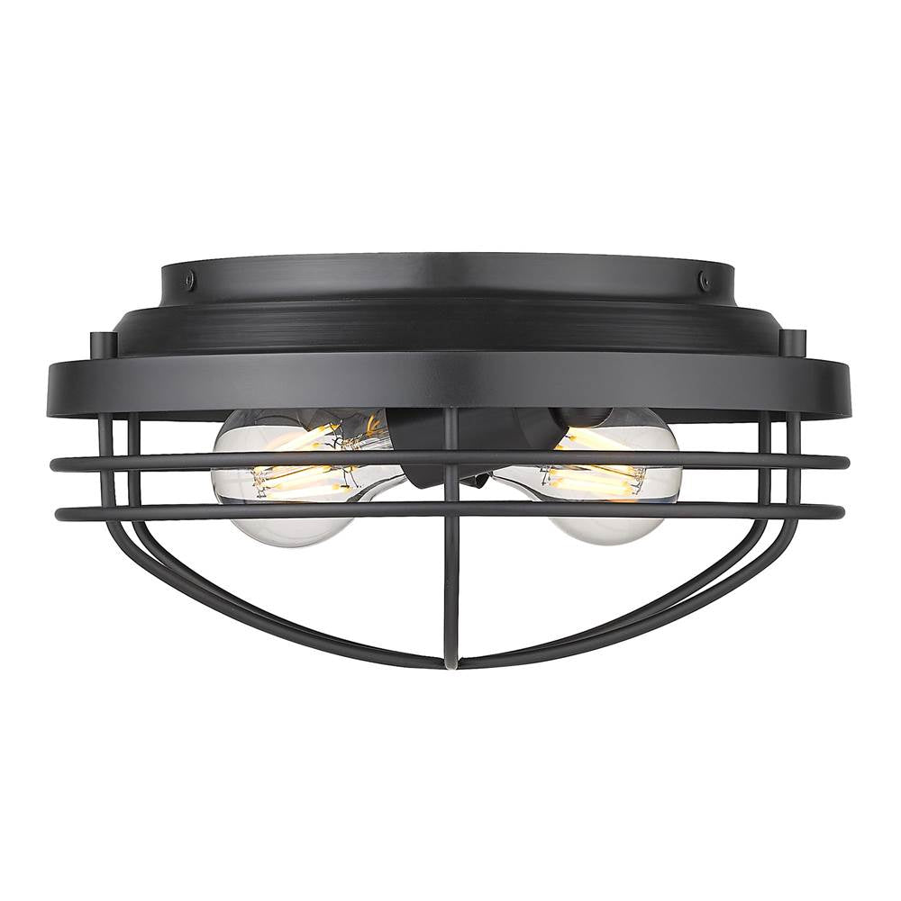 Golden Lighting Seaport Golden Lighting Seaport 2-light Flush Mount In Brushed Champagne Brass