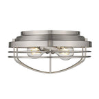 Golden Lighting Seaport Golden Lighting Seaport 2-light Flush Mount In Brushed Champagne Brass
