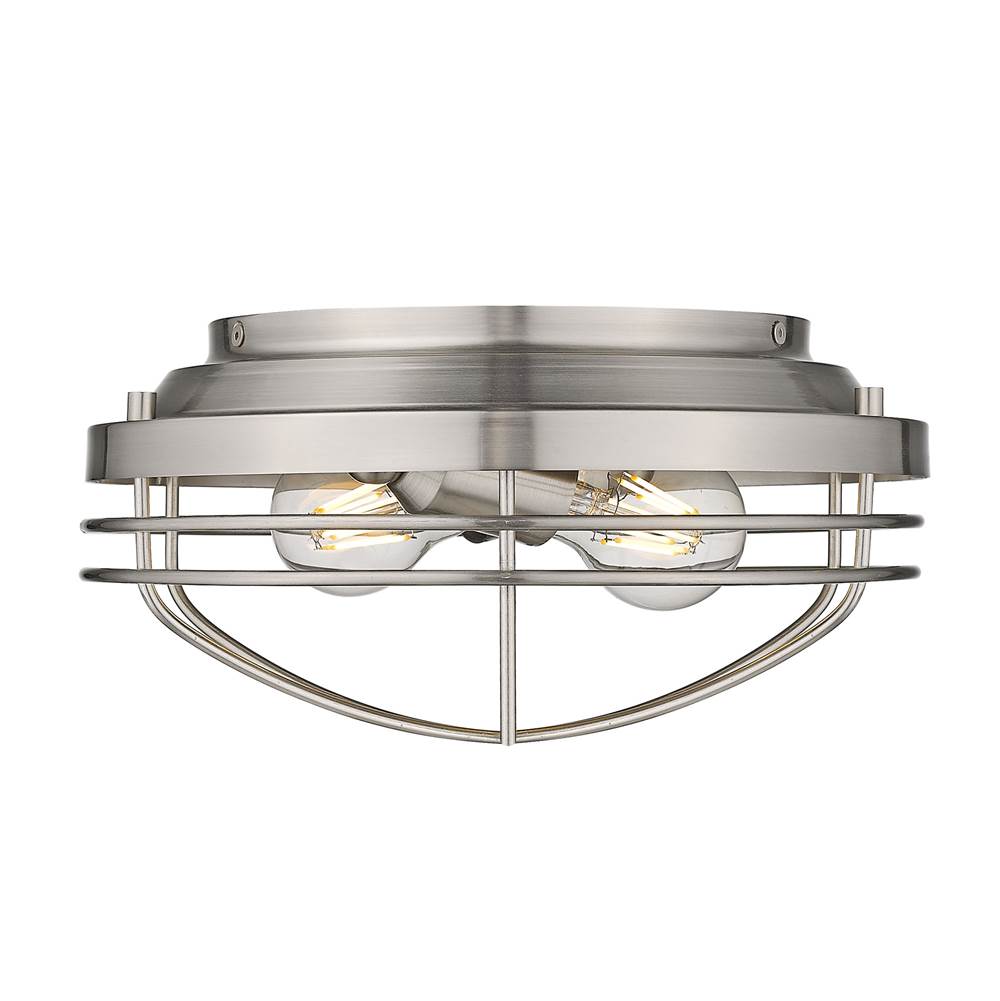 Golden Lighting Seaport Golden Lighting Seaport 2-light Flush Mount In Brushed Champagne Brass