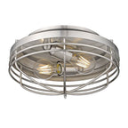Golden Lighting 9808-FM PW Pewter Golden Lighting Seaport 2-light Flush Mount In Pewter Image 2
