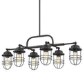 Golden Lighting 9808-LP BLK Matte Black Wry Lighting Seaport 6-light Island Light In Matte Black Image 1
