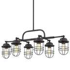 Golden Lighting 9808-LP BLK Matte Black Wry Lighting Seaport 6-light Island Light In Matte Black Image 1
