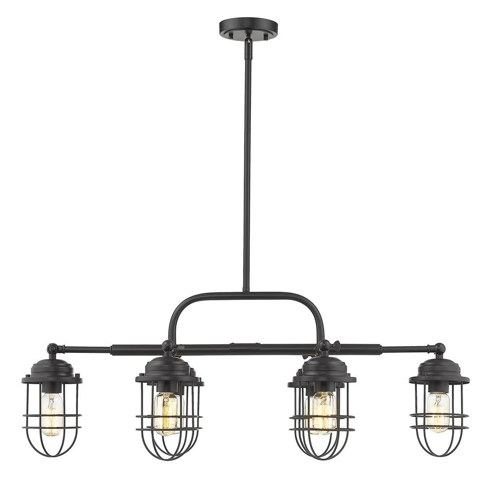 Golden Lighting Seaport Wry Lighting Seaport 6-light Island Light In Matte Black