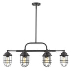 Golden Lighting Seaport Wry Lighting Seaport 6-light Island Light In Matte Black