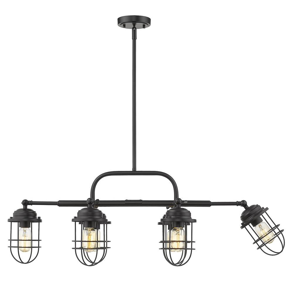 Golden Lighting 9808-LP BLK Matte Black Wry Lighting Seaport 6-light Island Light In Matte Black Image 4