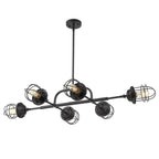Golden Lighting 9808-LP BLK Matte Black Wry Lighting Seaport 6-light Island Light In Matte Black Image 3