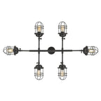 Golden Lighting 9808-LP BLK Matte Black Wry Lighting Seaport 6-light Island Light In Matte Black Image 2