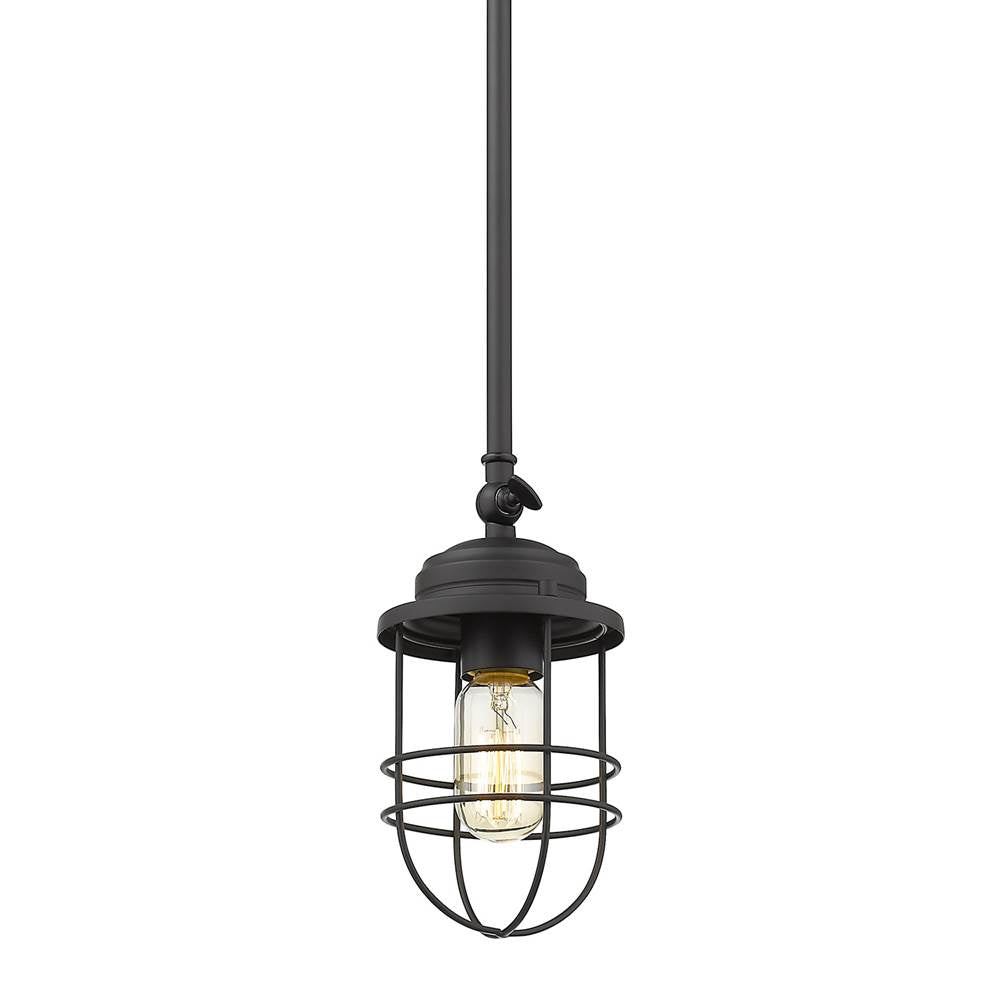 Golden Lighting 9808-M1L BLK Matte Black Golden Lighting Seaport 1-light Pendant In Matte Black Image 1