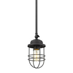 Golden Lighting 9808-M1L BLK Matte Black Golden Lighting Seaport 1-light Pendant In Matte Black Image 1