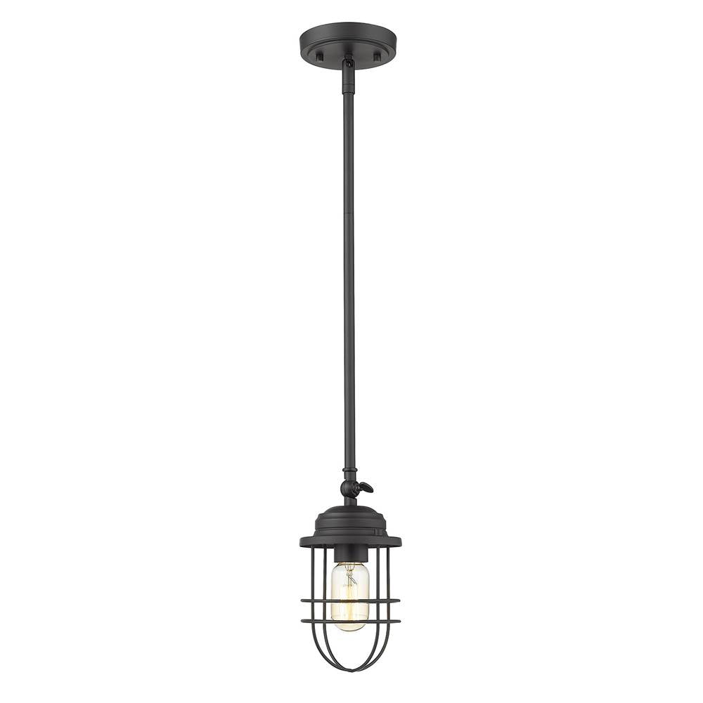 Golden Lighting Seaport Golden Lighting Seaport 1-light Pendant In Matte Black