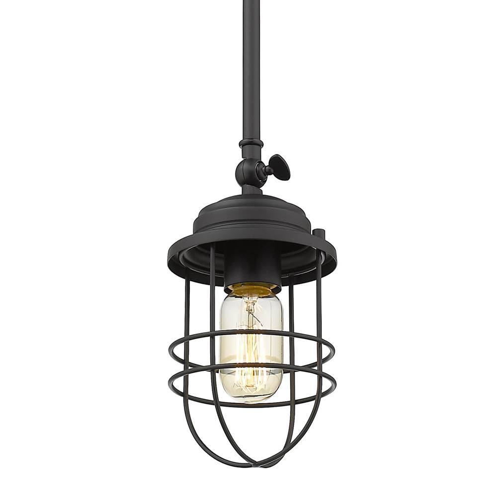 Golden Lighting 9808-M1L BLK Matte Black Golden Lighting Seaport 1-light Pendant In Matte Black Image 2