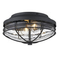 Golden Lighting 9808-OFM NB-SD Natural Black Golden Lighting Seaport 2-light Outdoor Ceiling In Natural Black Image 1