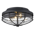 Golden Lighting 9808-OFM NB-SD Natural Black Golden Lighting Seaport 2-light Outdoor Ceiling In Natural Black Image 1