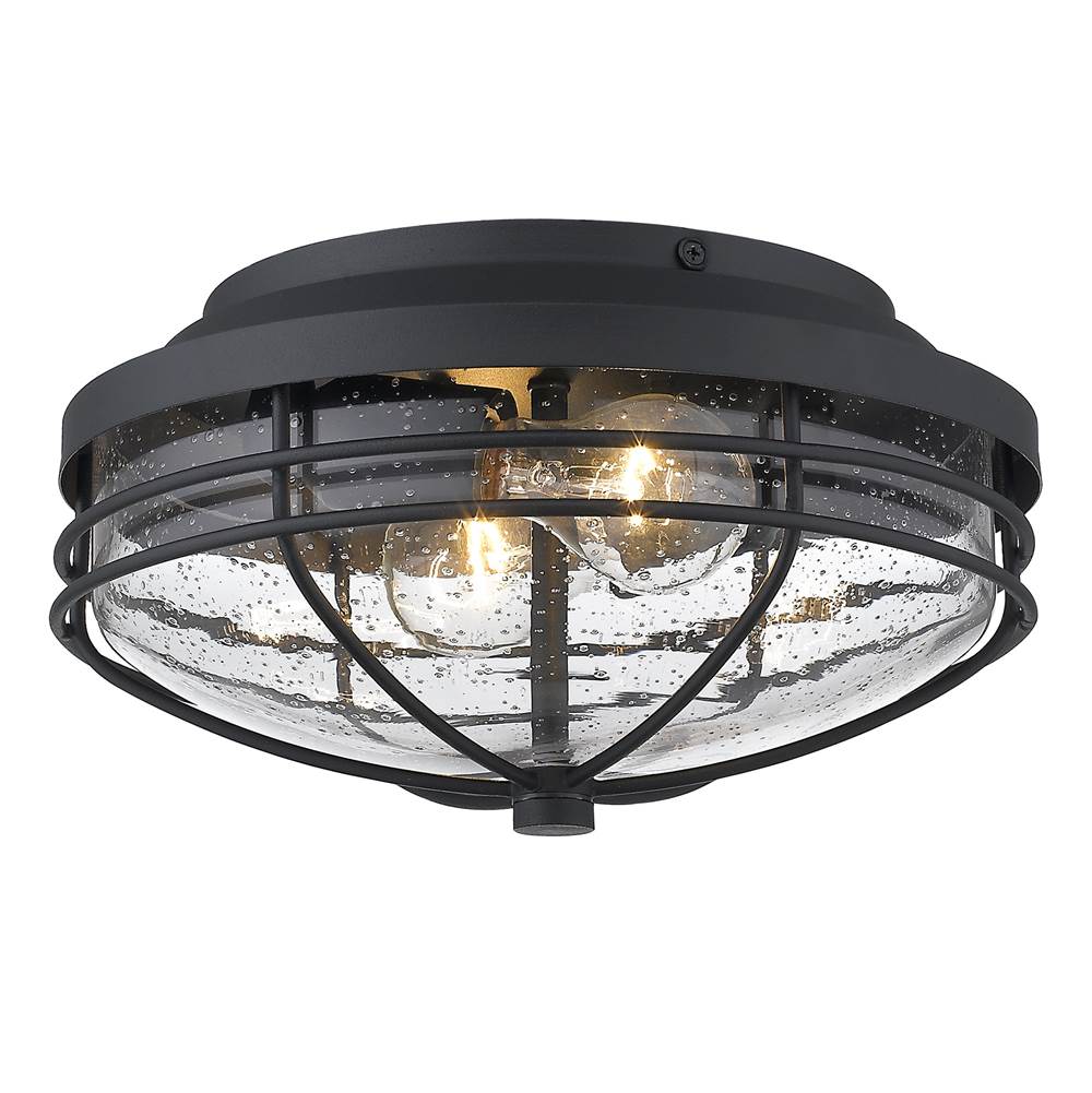 Golden Lighting 9808-OFM NB-SD Natural Black Golden Lighting Seaport 2-light Outdoor Ceiling In Natural Black Image 1