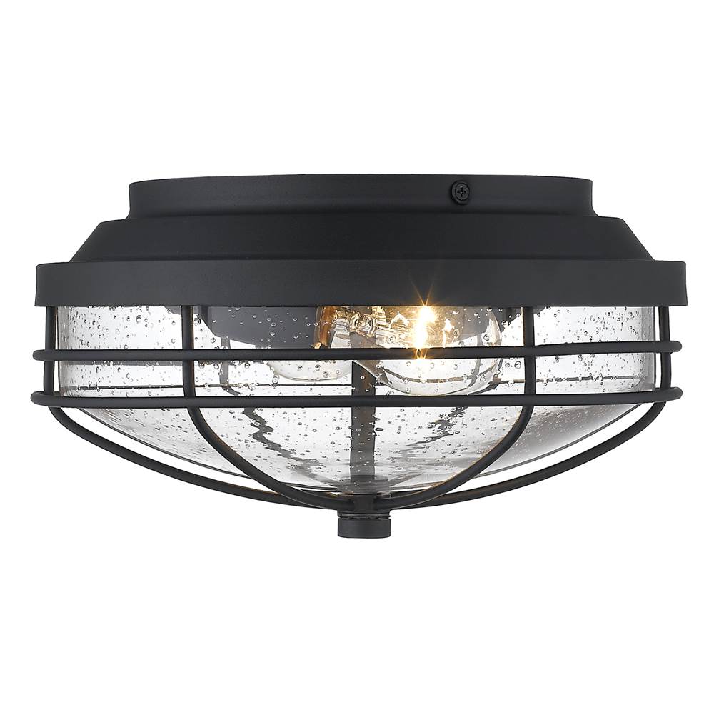 Golden Lighting Seaport Golden Lighting Seaport 2-light Outdoor Ceiling In Natural Black