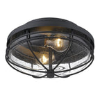 Golden Lighting 9808-OFM NB-SD Natural Black Golden Lighting Seaport 2-light Outdoor Ceiling In Natural Black Image 2