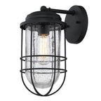 Golden Lighting 9808-OWM NB-SD Natural Black Golden Lighting Seaport 1-light 6in Outdoor Wall In Natural Black Image 1