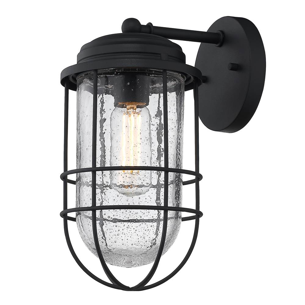 Golden Lighting 9808-OWM NB-SD Natural Black Golden Lighting Seaport 1-light 6in Outdoor Wall In Natural Black Image 1