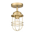 Golden Lighting 9808-SF BCB Brushed Champagne Brass Golden Lighting Seaport 1-light Semi-flush Mount In Brushed Champagne Brass Image 1