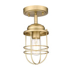 Golden Lighting 9808-SF BCB Brushed Champagne Brass Golden Lighting Seaport 1-light Semi-flush Mount In Brushed Champagne Brass Image 1