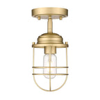 Golden Lighting Seaport Golden Lighting Seaport 1-light Semi-flush Mount In Brushed Champagne Brass