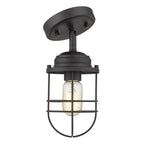 Golden Lighting 9808-SF BLK Matte Black Golden Lighting Seaport 1-light Semi-flush Mount In Matte Black Image 2