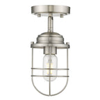 Golden Lighting Seaport Golden Lighting Seaport 1-light Semi-flush Mount In Brushed Champagne Brass