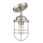 Golden Lighting 9808-SF PW Pewter Golden Lighting Seaport 1-light Semi-flush Mount In Pewter Image 2