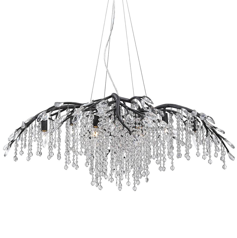Golden Lighting 9903-12 BI Black Iron Golden Lighting Autumn Twilight 12-light Chandelier In Black Iron Image 1